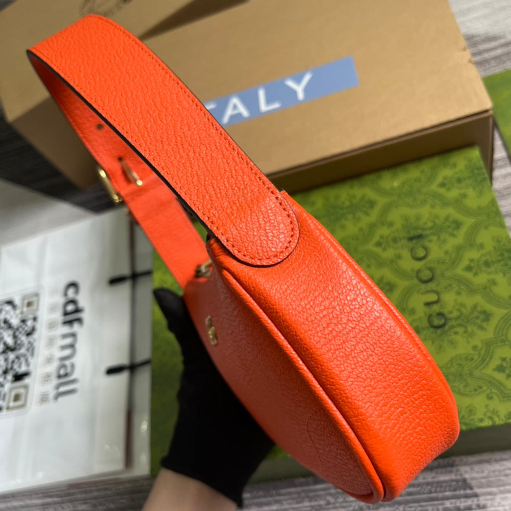 SAC À BANDOULIÈRE APHRODITE MINI 21 EN CUIR DE VEAU ROUGE ORANGE