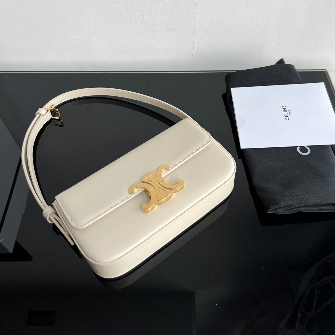 TRIOMPHE 20 CUIR DE VEAU BLANC CRÈME