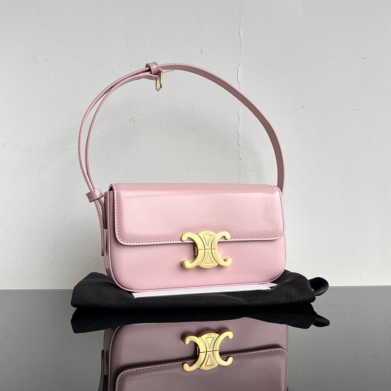 TRIOMPHE 20 CUIR DE VEAU ROSE PASTEL