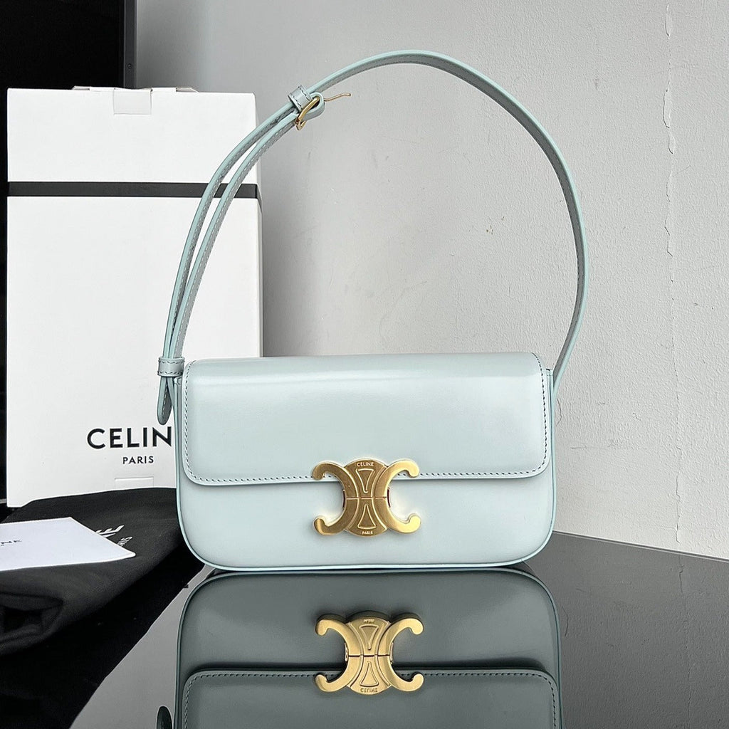 TRIOMPHE 20 CUIR DE VEAU BLEU PASTEL