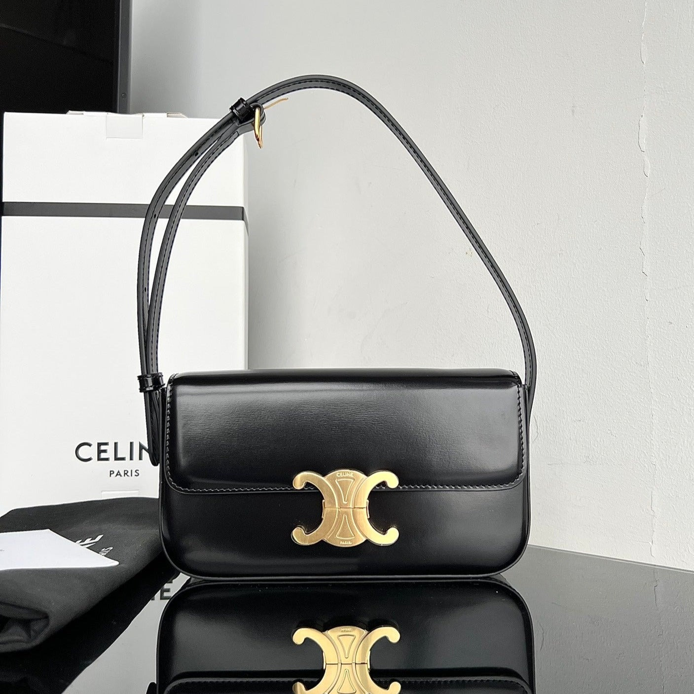 TRIOMPHE 20 CUIR DE VEAU NOIR