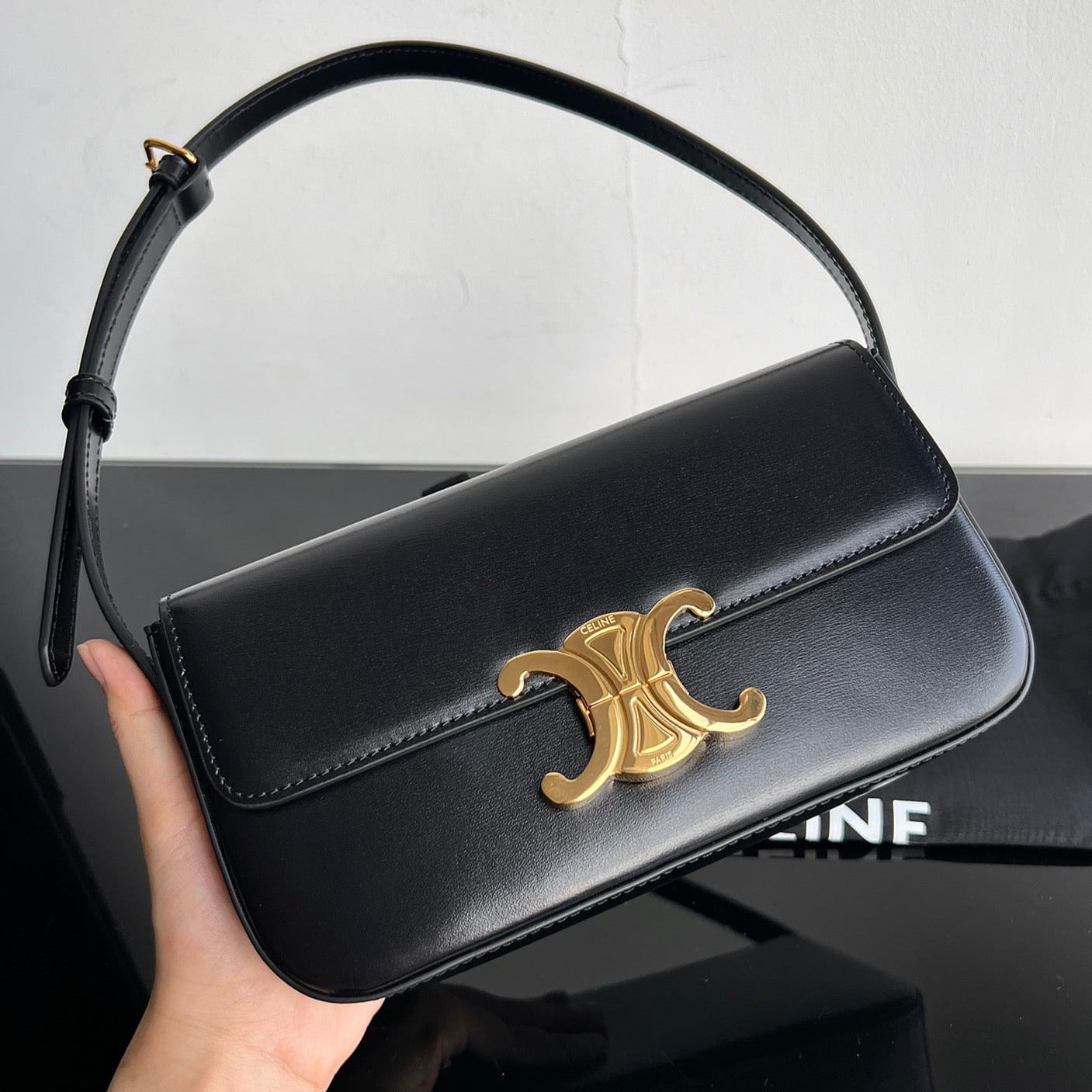 TRIOMPHE 20 CUIR DE VEAU NOIR