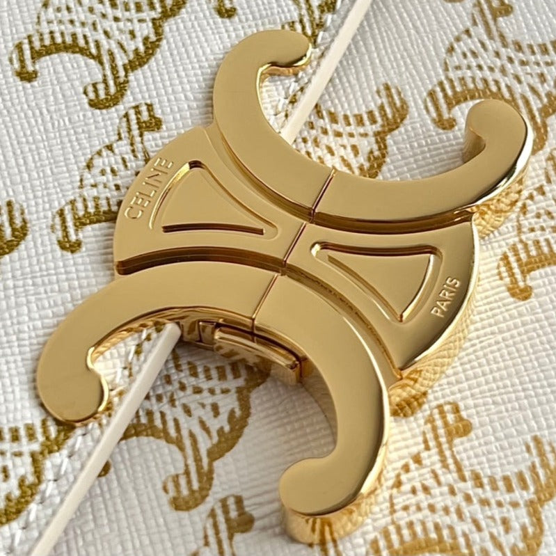 TRIOMPHE 20 CUIR DE VEAU MOTIF BLANC