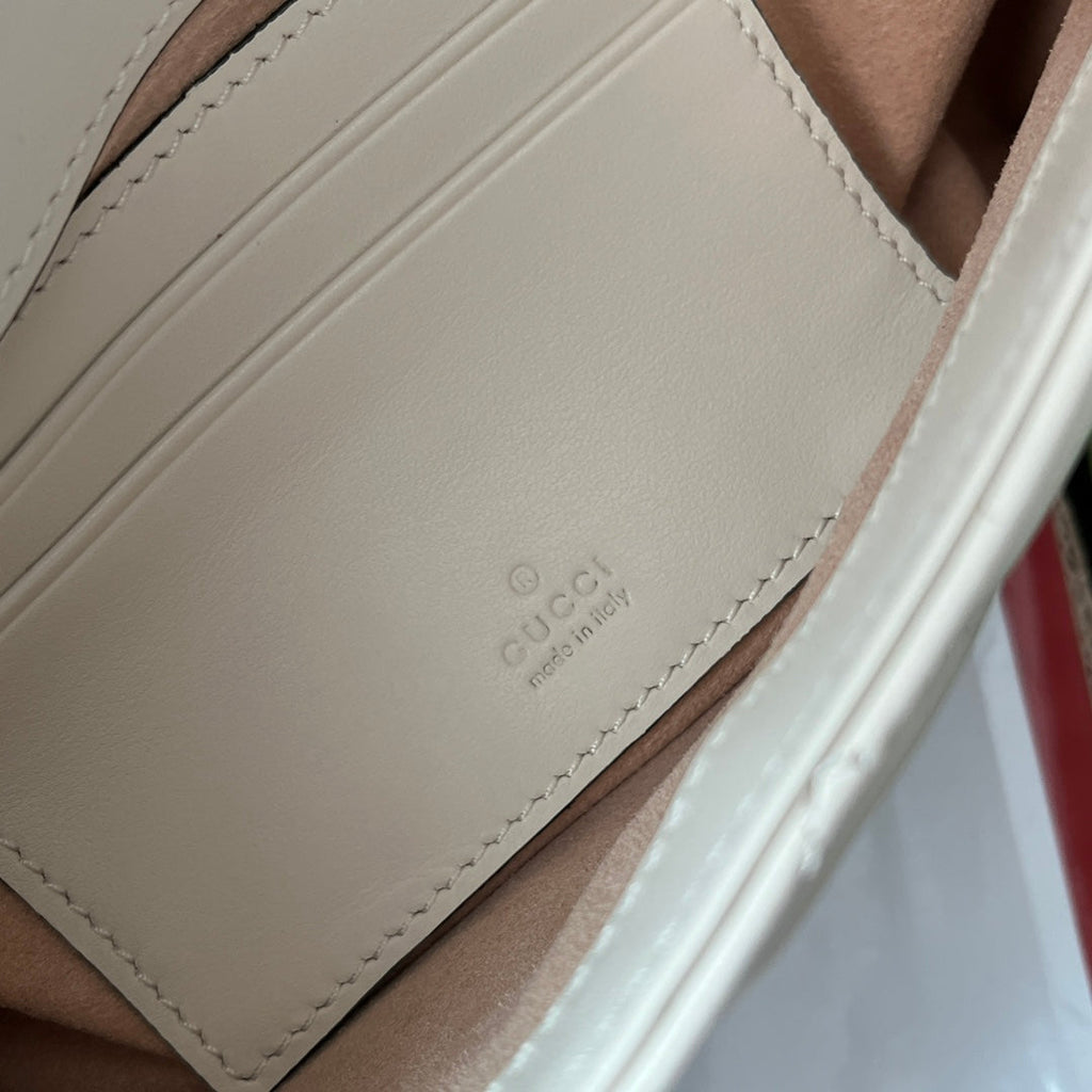 GG MARMONT 21CM CUIR DE VEAU BLANC QUINCAILLERIE DORÉ