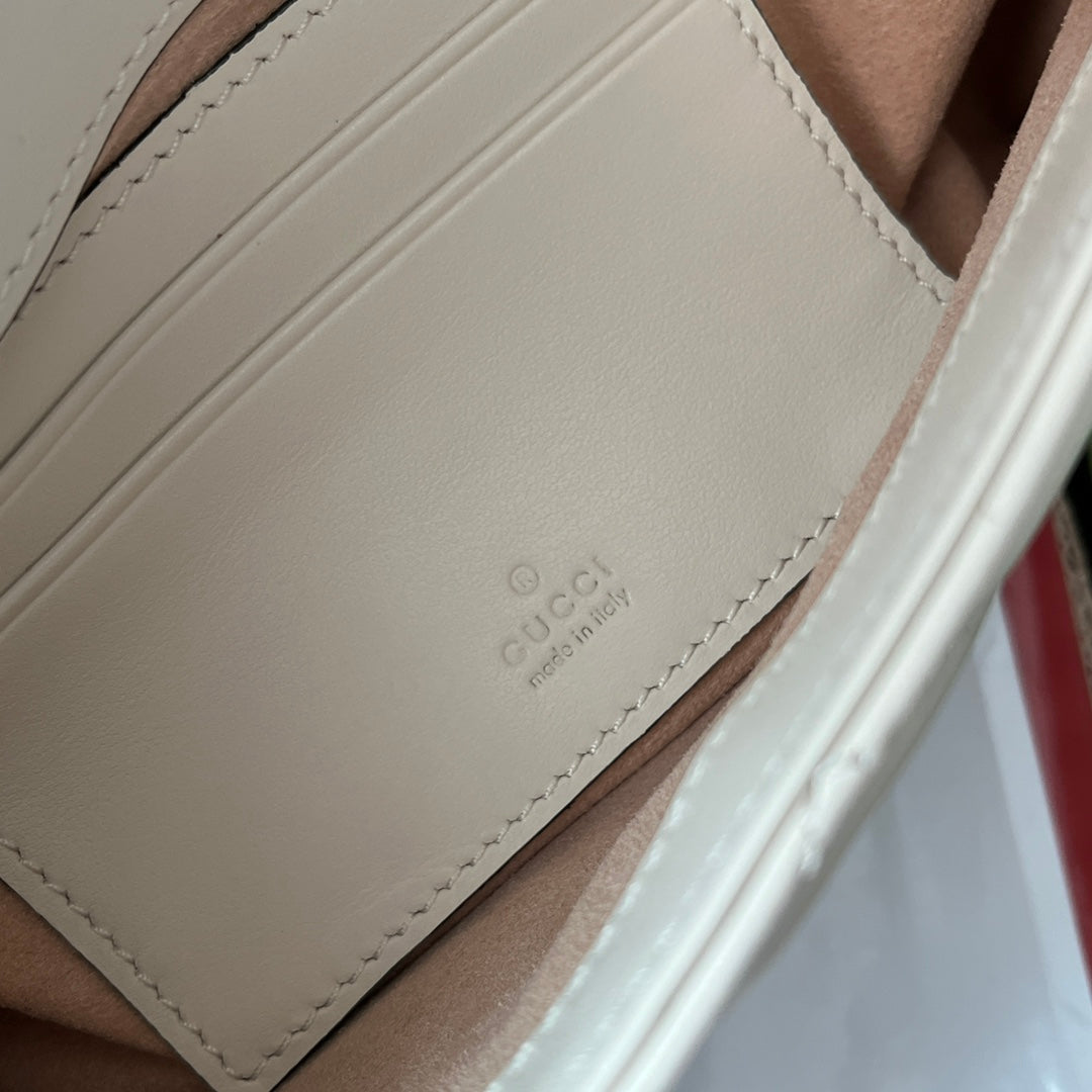 GG MARMONT 21CM CUIR DE VEAU BLANC QUINCAILLERIE DORÉ