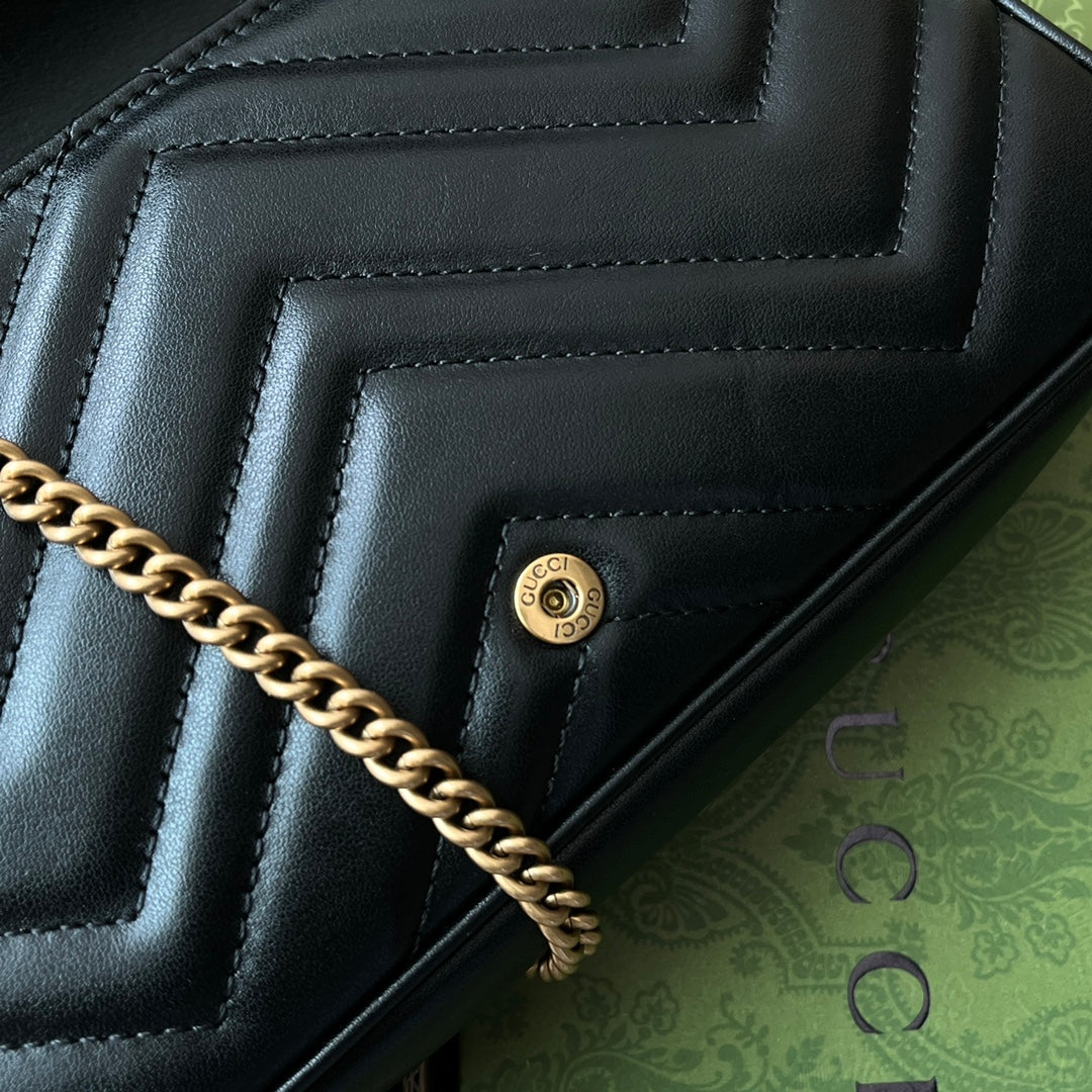 GG MARMONT 21CM CUIR DE VEAU NOIR QUINCAILLERIE DORÉ