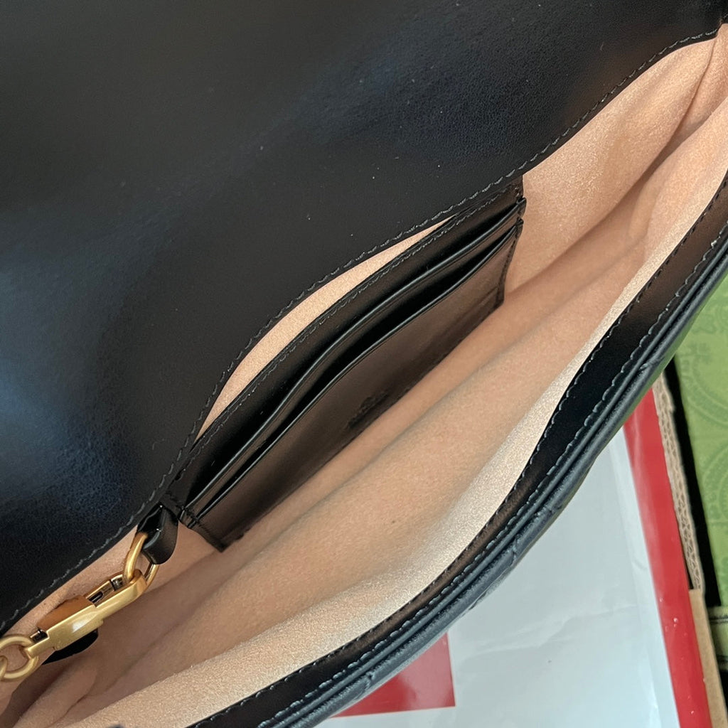 GG MARMONT 21CM CUIR DE VEAU NOIR QUINCAILLERIE DORÉ