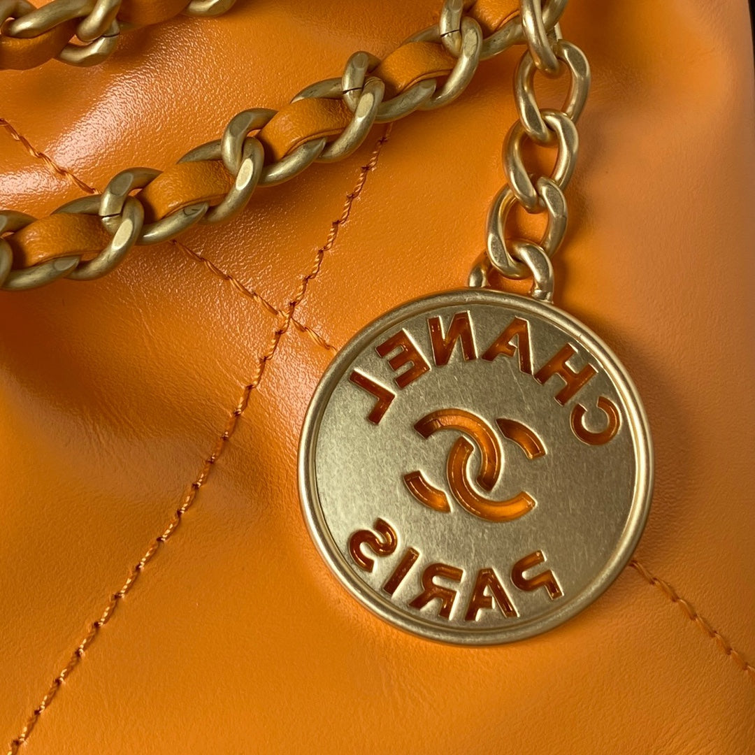 SAC CC 24S HOBO 22 20CM CUIR D'AGNEAU ORANGE