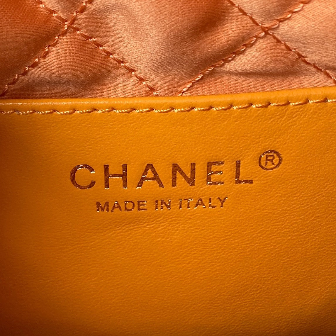 CC 24S HOBO 22 BAG 20CM ORANGE LAMBSKIN
