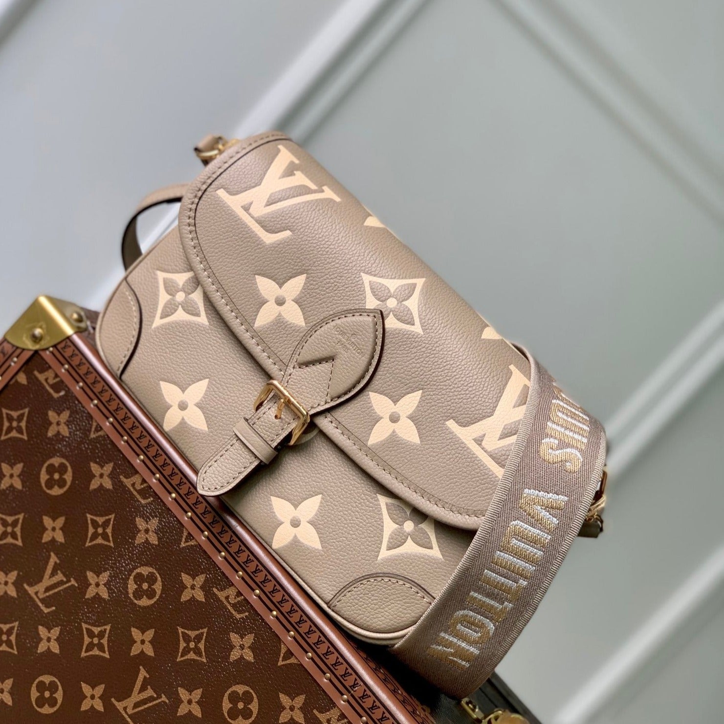 DIANE 24 DOVE CRÈME BIORCOLOR MONOGRAMME EMPREINTE CUIR