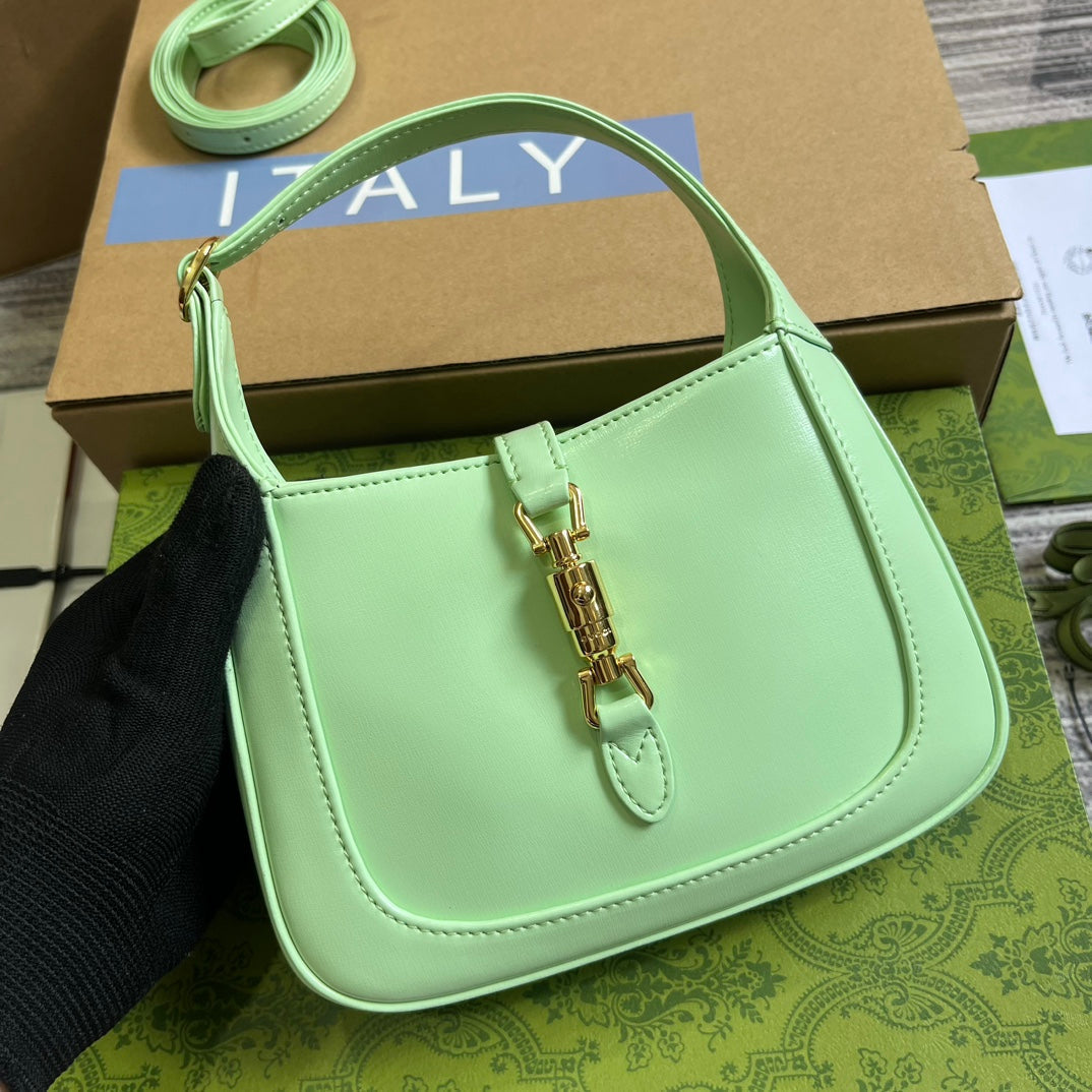 SAC À BANDOULIÈRE GG JACKIE MINI 19 EN CUIR DE VEAU VERT CLAIR