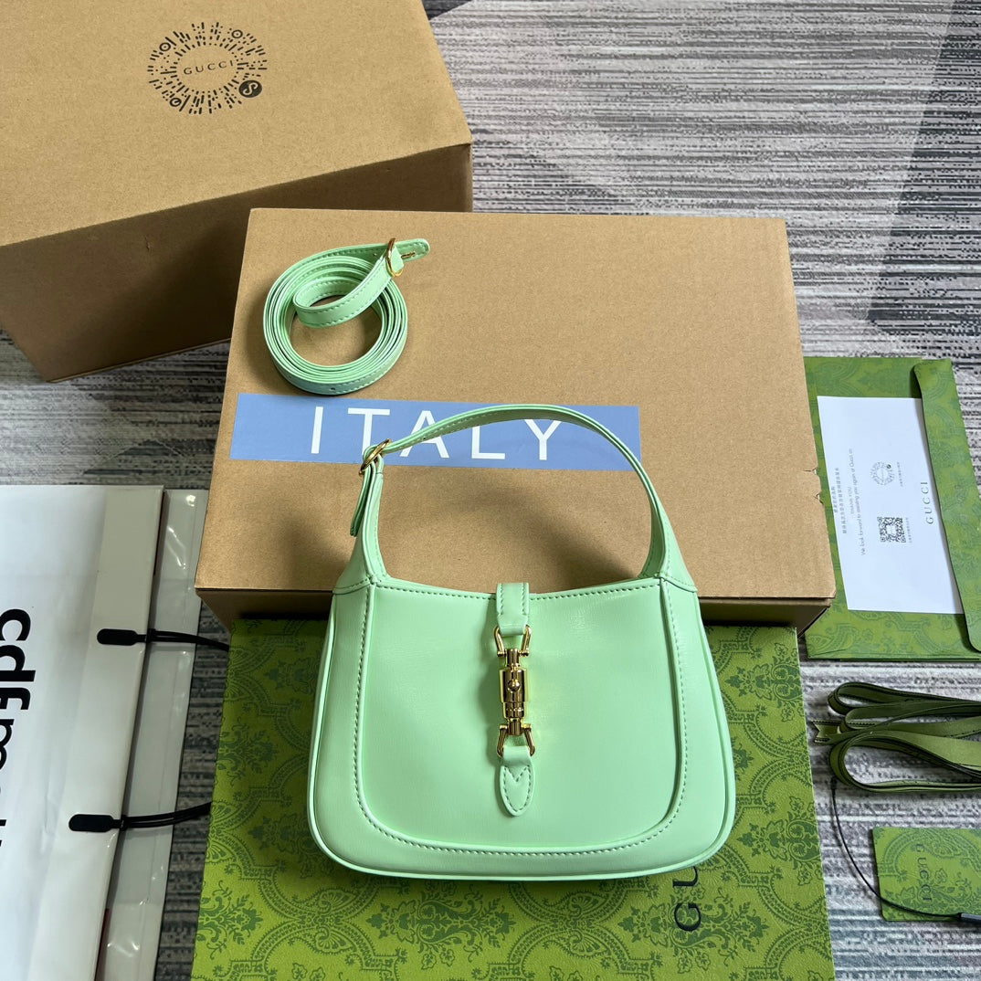 SAC À BANDOULIÈRE GG JACKIE MINI 19 EN CUIR DE VEAU VERT CLAIR