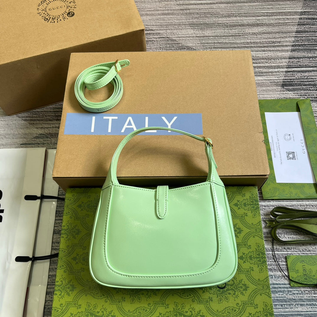 SAC À BANDOULIÈRE GG JACKIE MINI 19 EN CUIR DE VEAU VERT CLAIR