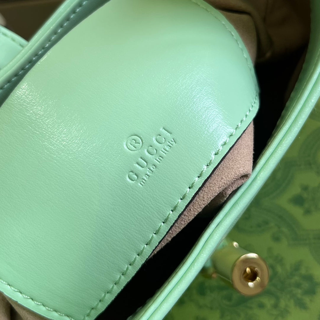 SAC À BANDOULIÈRE GG JACKIE MINI 19 EN CUIR DE VEAU VERT CLAIR