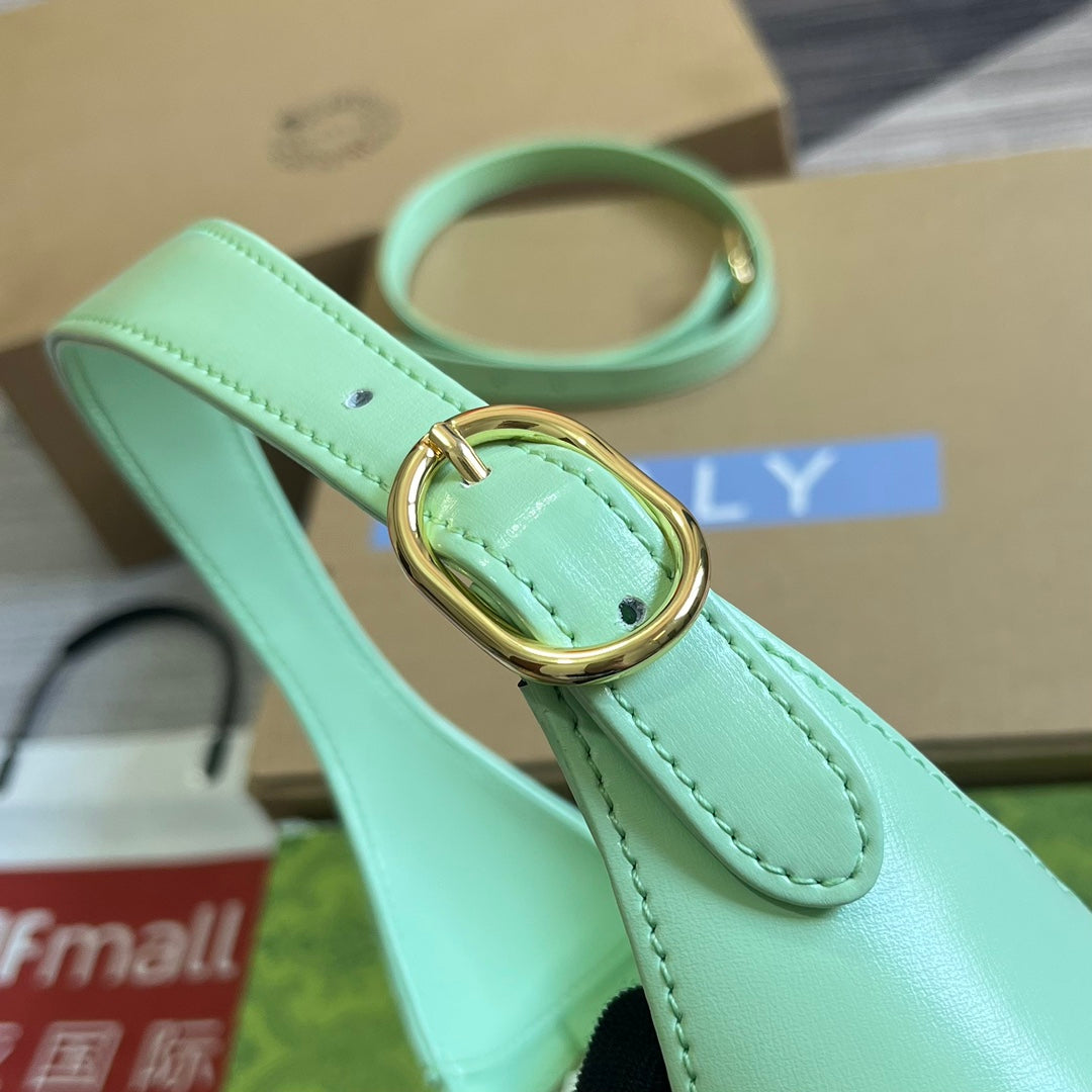 SAC À BANDOULIÈRE GG JACKIE SMALL 28 EN CUIR DE VEAU VERT CLAIR