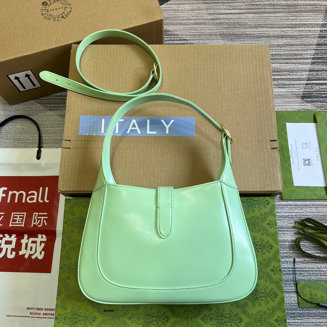 SAC À BANDOULIÈRE GG JACKIE SMALL 28 EN CUIR DE VEAU VERT CLAIR