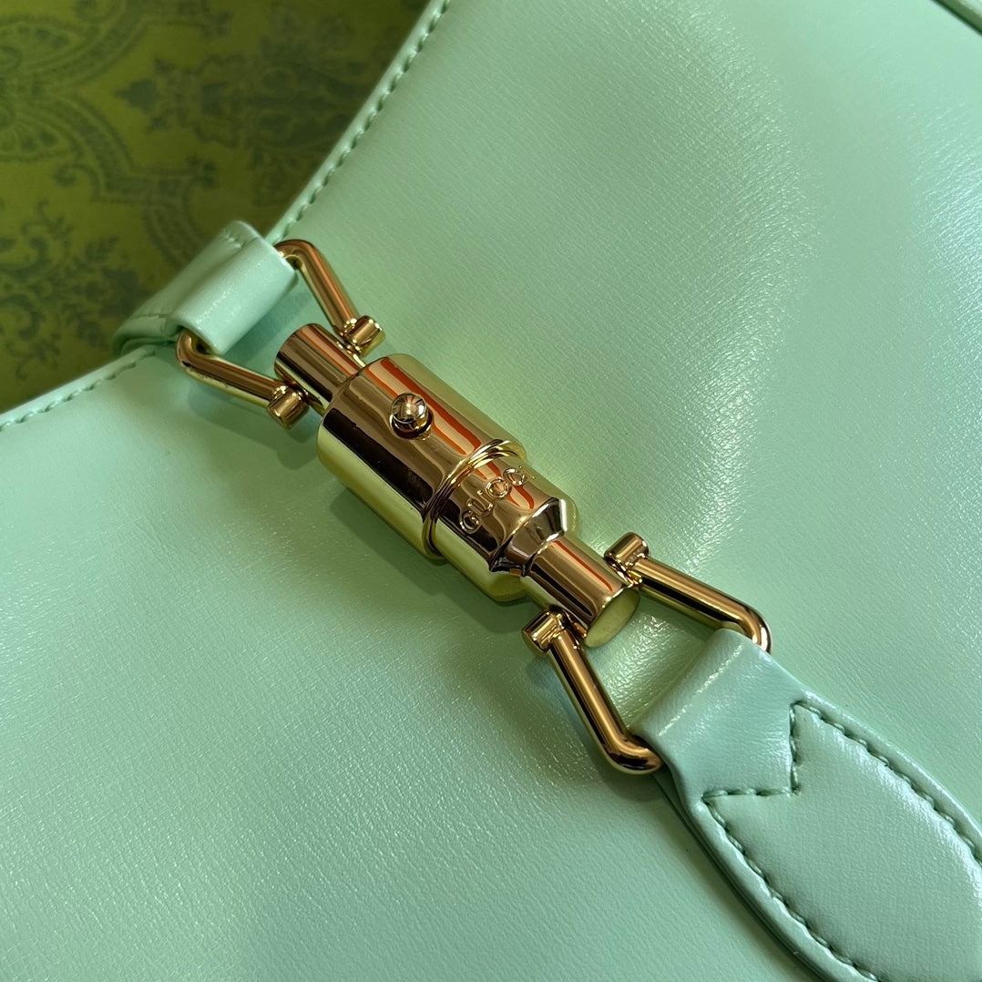 SAC À BANDOULIÈRE GG JACKIE SMALL 28 EN CUIR DE VEAU VERT CLAIR