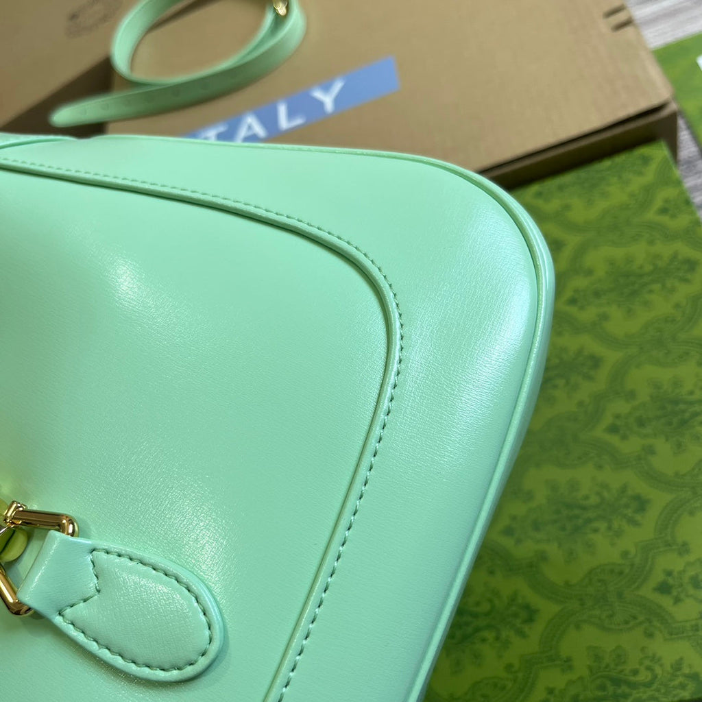 SAC À BANDOULIÈRE GG JACKIE SMALL 28 EN CUIR DE VEAU VERT CLAIR