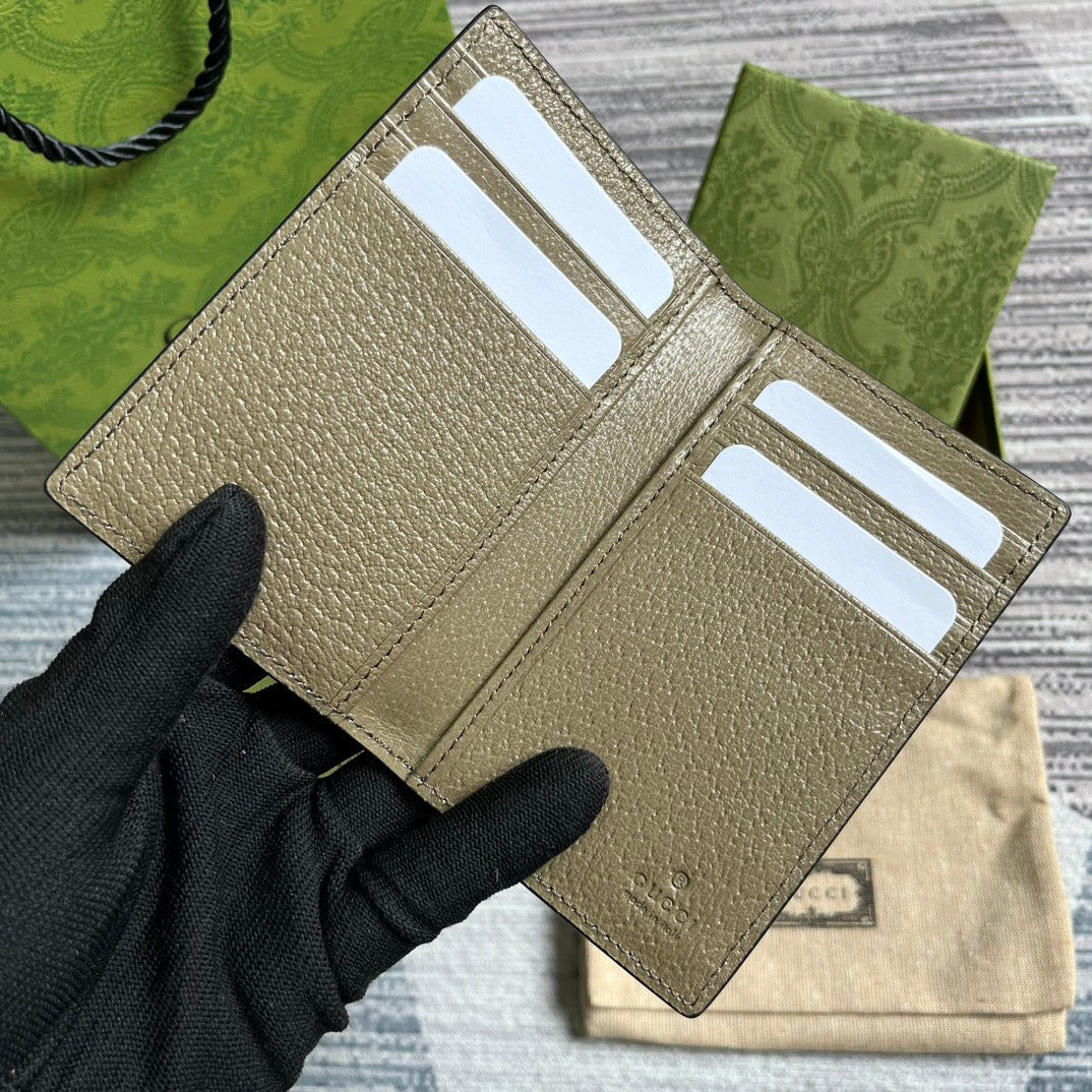 PORTEFEUILLE LONG GG MARMONT 12 EN CUIR DE VEAU MARRON MOKA