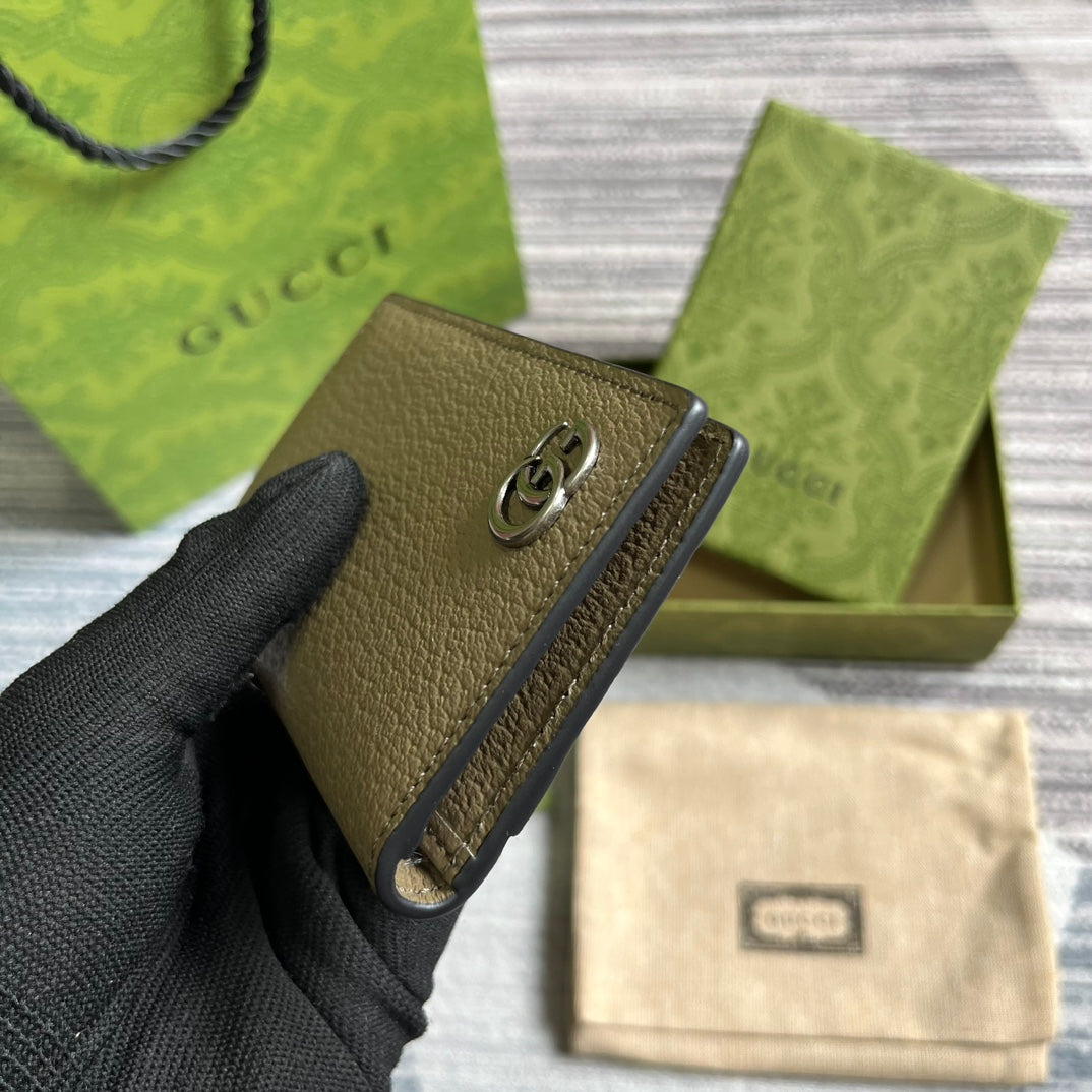 PORTEFEUILLE LONG GG MARMONT 12 EN CUIR DE VEAU MARRON MOKA