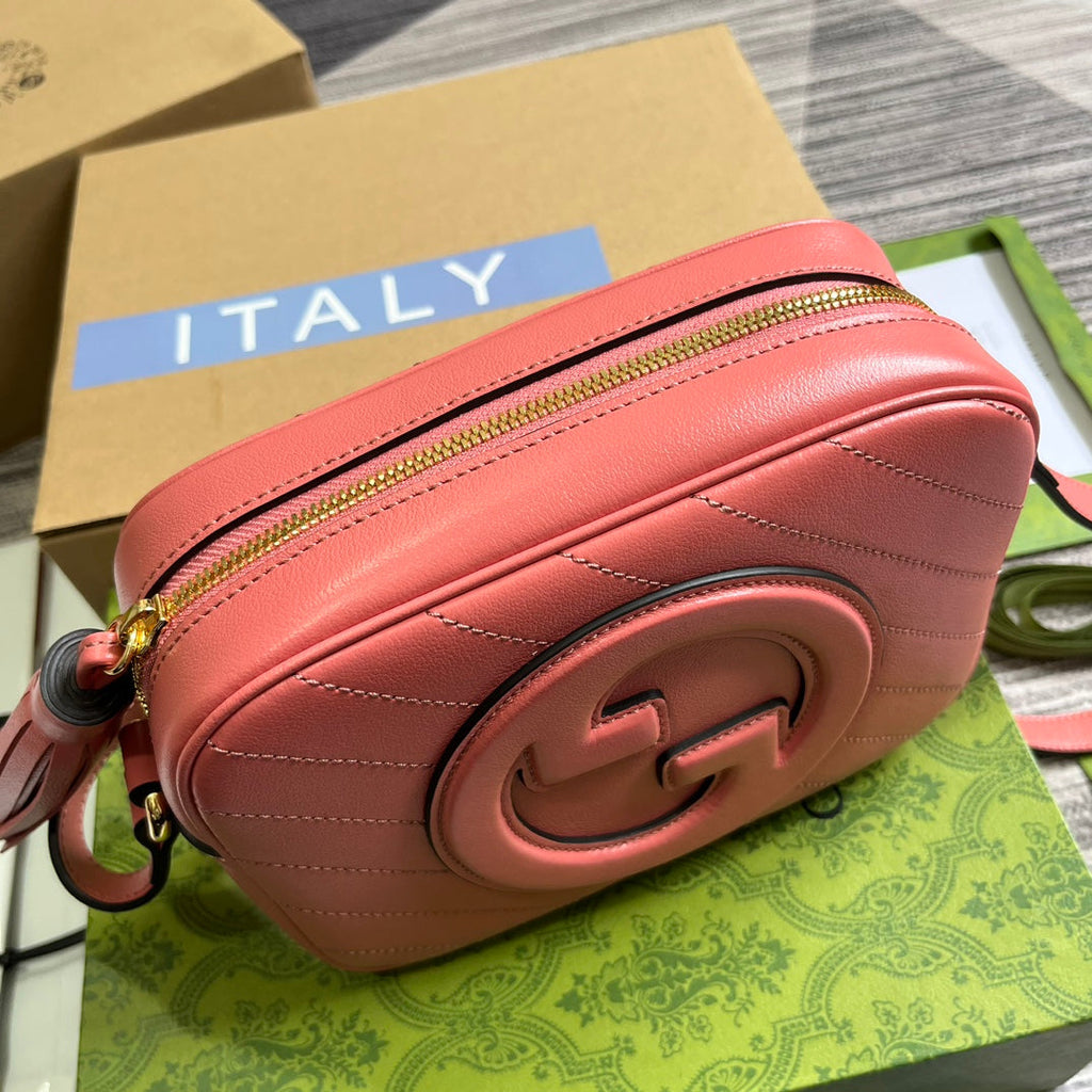 SAC À BANDOULIÈRE GG BLONDIE SMALL 21 EN CUIR DE VEAU ROSE FONCÉ