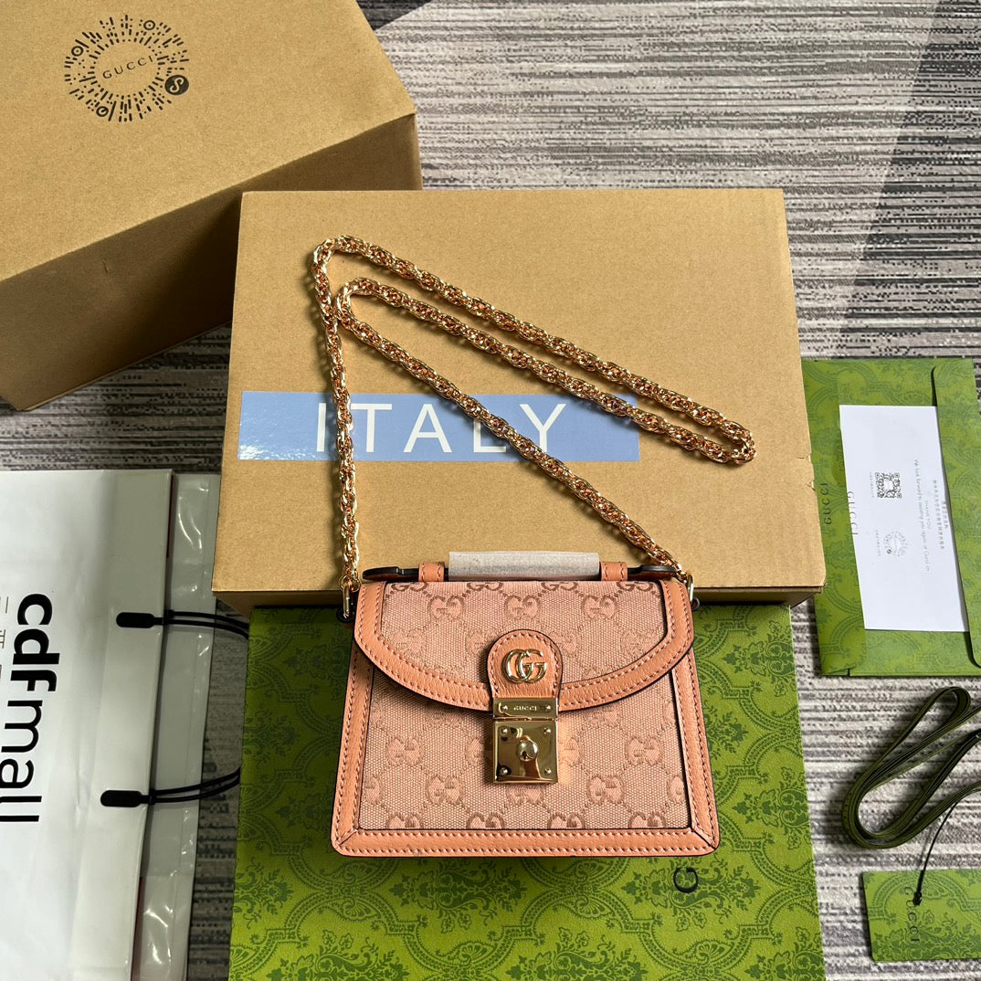 SAC À MAIN GG OPHIDIA MINI 17 EN TOILE ROSE CLAIR