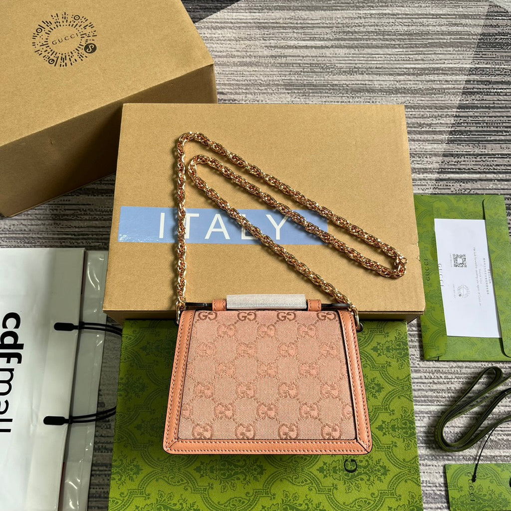 SAC À MAIN GG OPHIDIA MINI 17 EN TOILE ROSE CLAIR