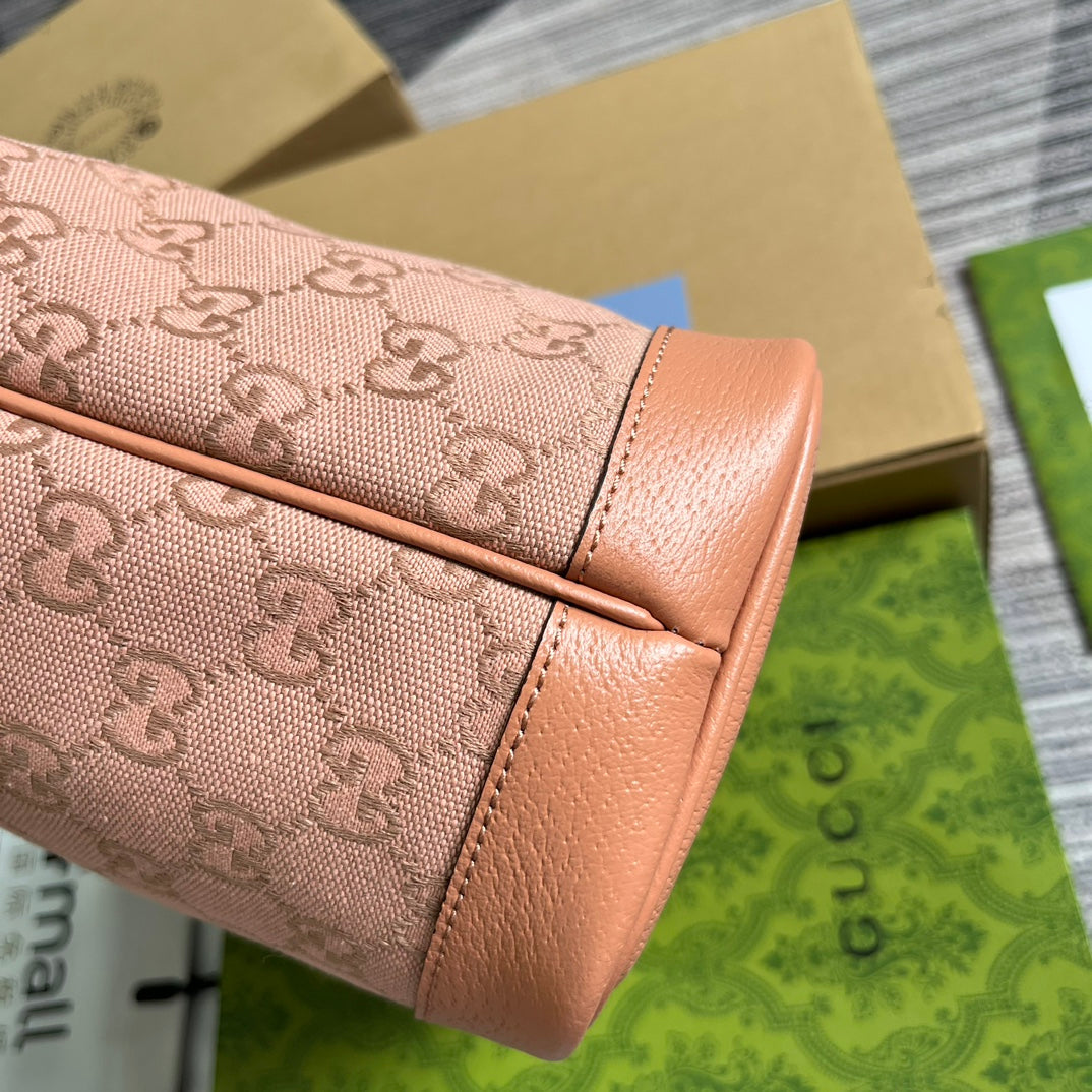 Petit sac fourre-tout GG OPHIDIA 25 en toile rose clair