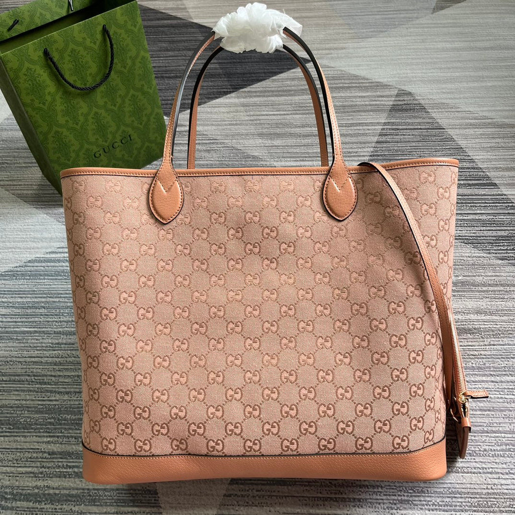 Grand sac fourre-tout GG OPHIDIA 40 en toile rose clair