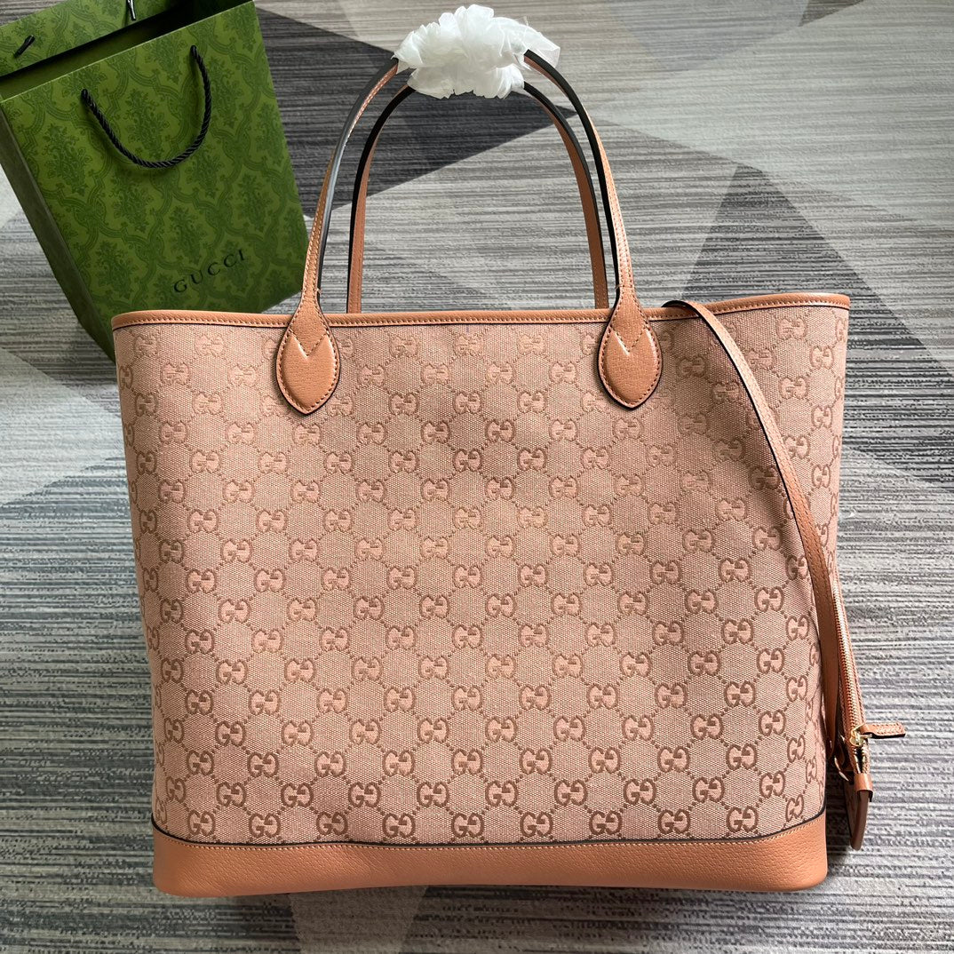 Grand sac fourre-tout GG OPHIDIA 40 en toile rose clair