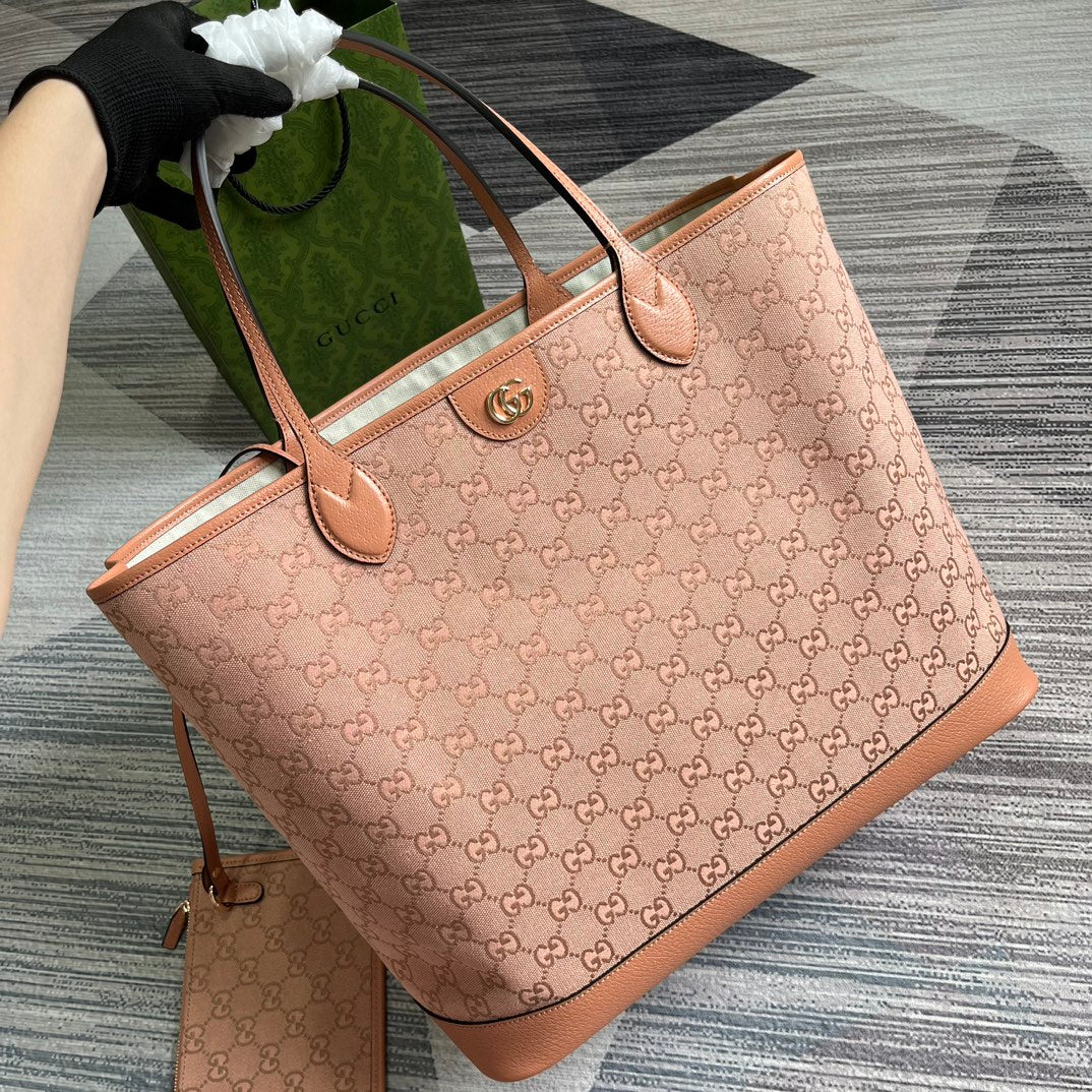 Grand sac fourre-tout GG OPHIDIA 40 en toile rose clair
