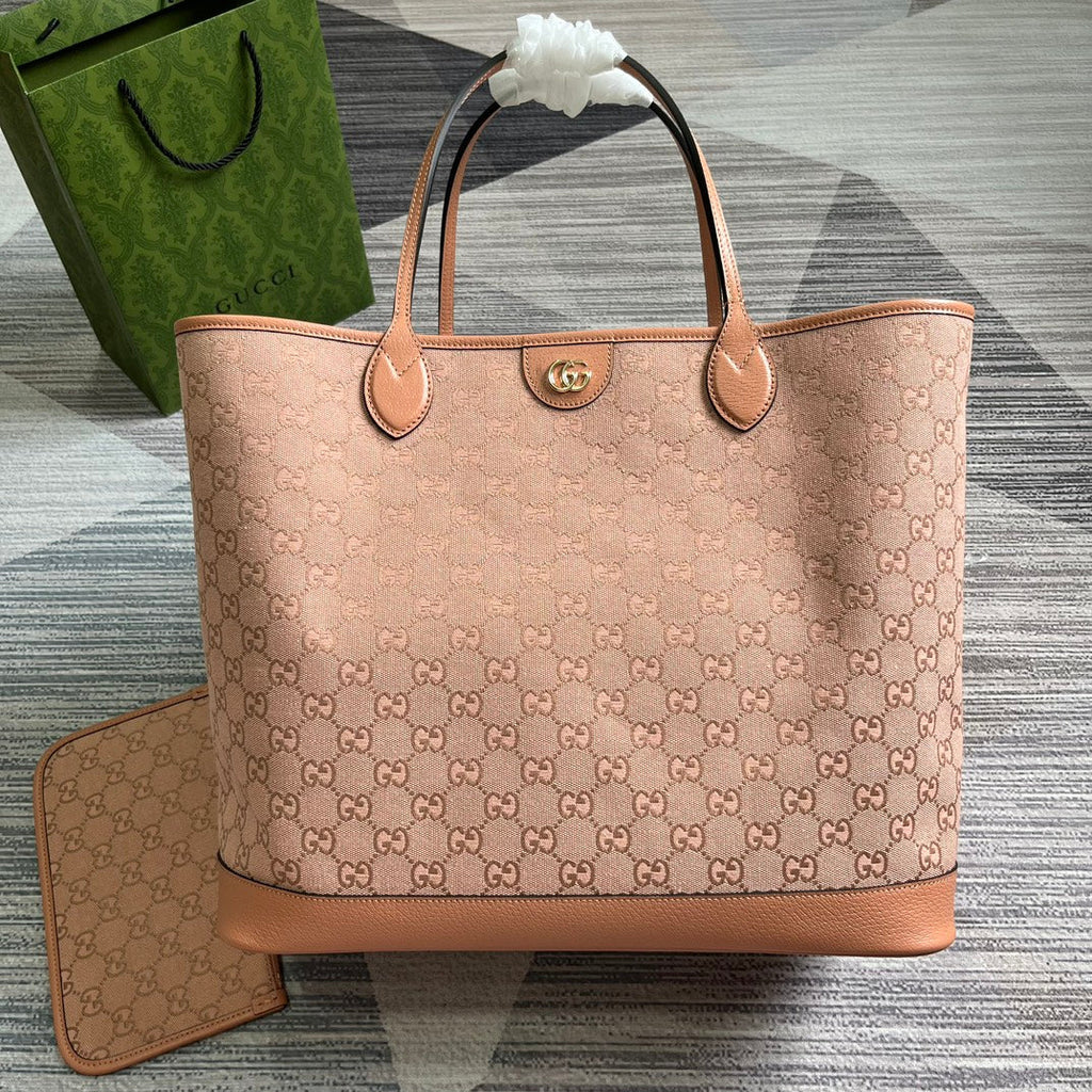 Grand sac fourre-tout GG OPHIDIA 40 en toile rose clair