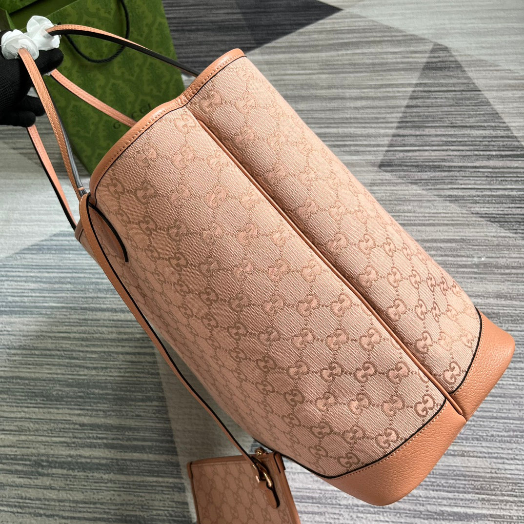 Grand sac fourre-tout GG OPHIDIA 40 en toile rose clair