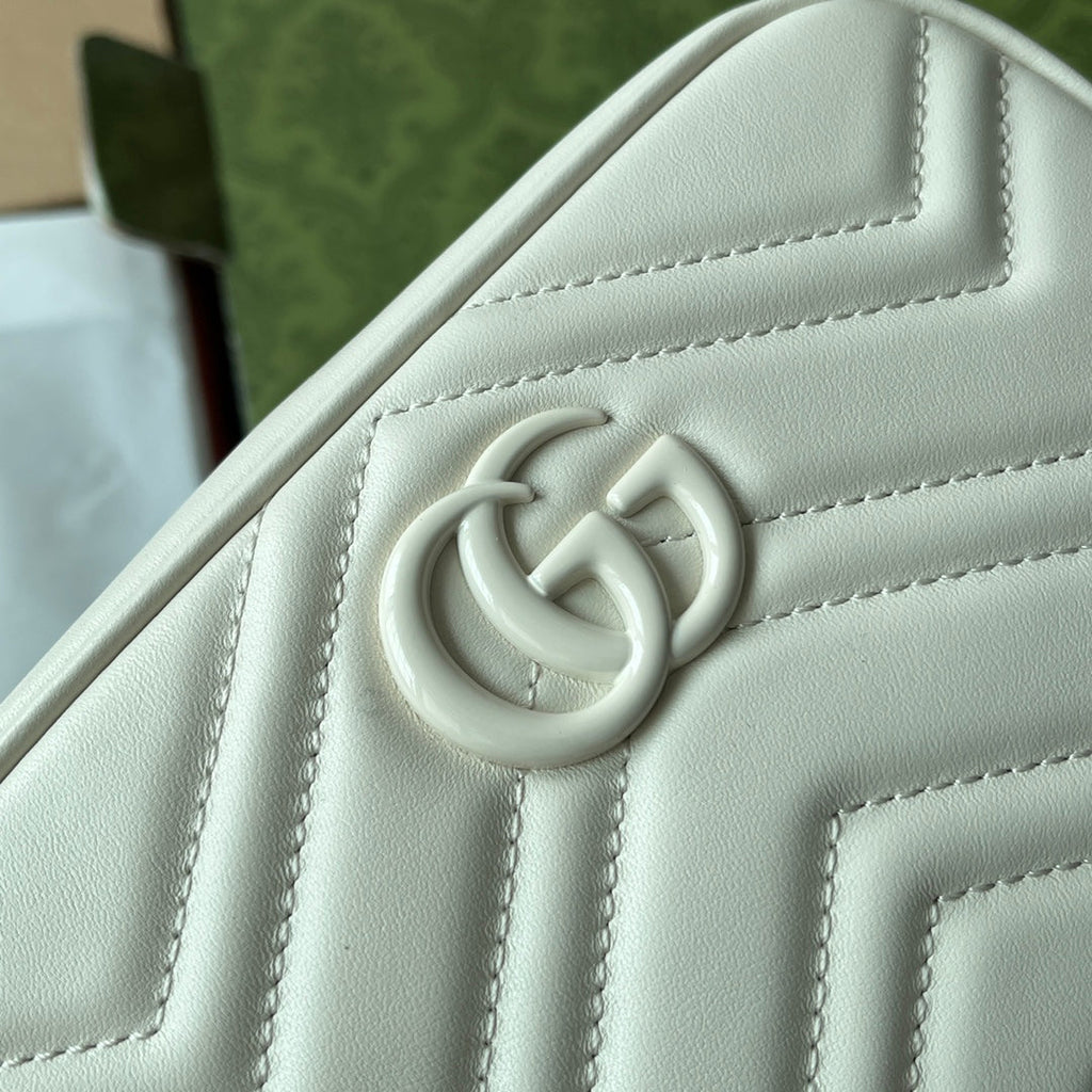 GG MARMONT MINI 18CM ZIP HAUT TOUT CUIR DE VEAU BLANC
