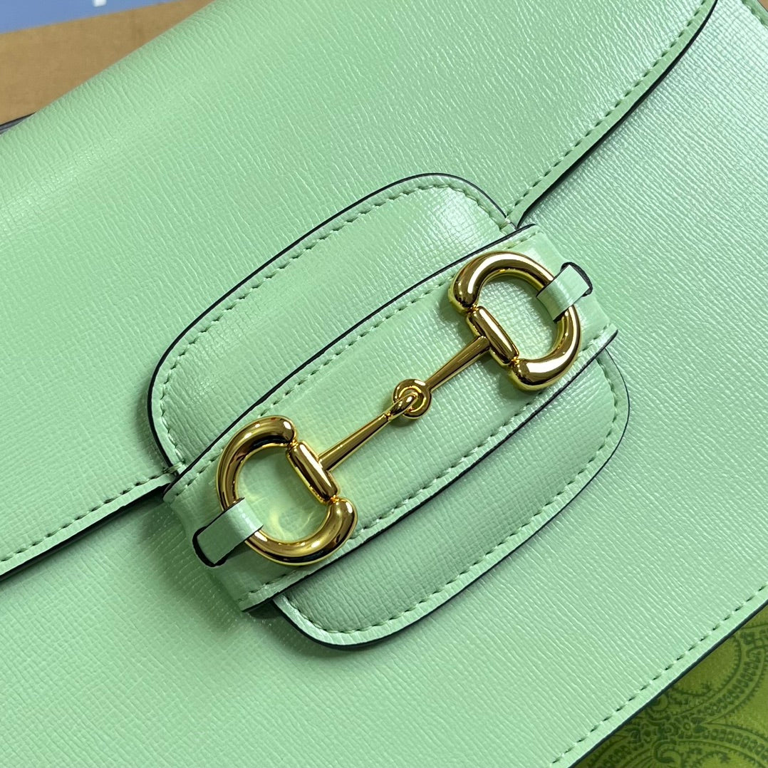 MINI SAC GG HORSEBIT 1955 25 EN CUIR DE VEAU VERT CLAIR