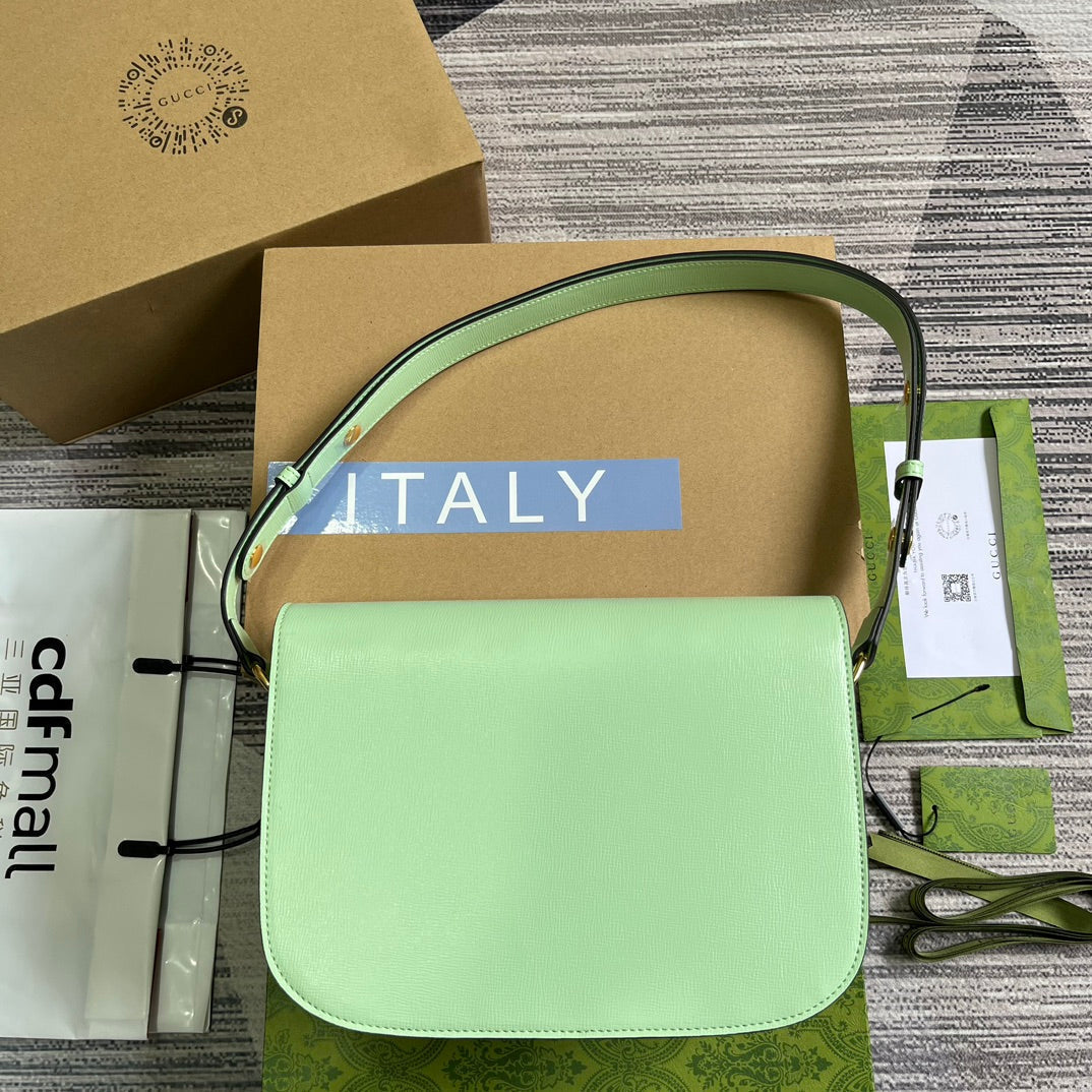 MINI SAC GG HORSEBIT 1955 25 EN CUIR DE VEAU VERT CLAIR