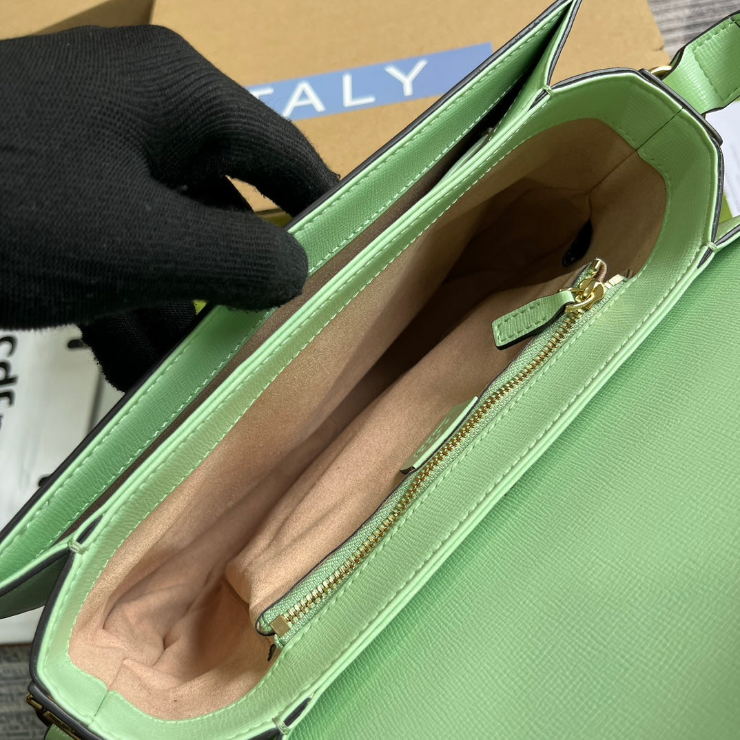 MINI SAC GG HORSEBIT 1955 25 EN CUIR DE VEAU VERT CLAIR