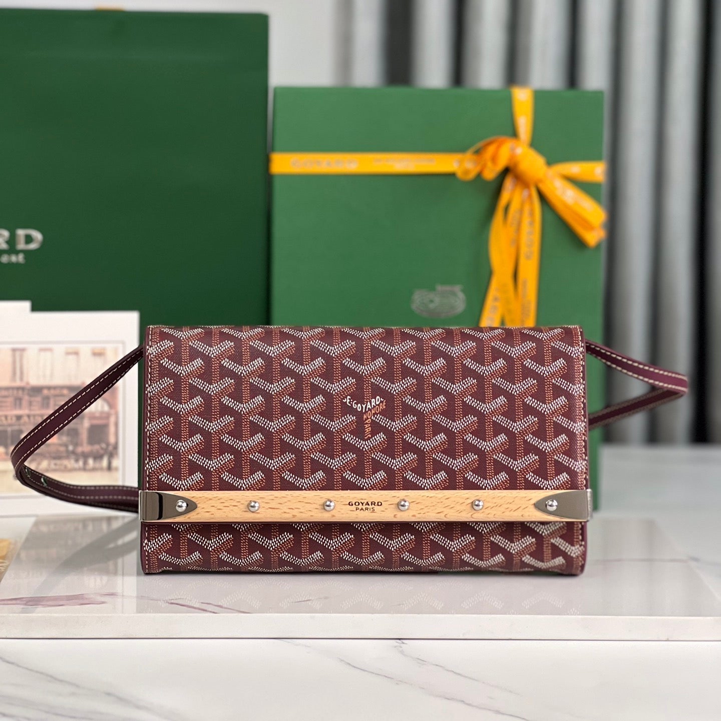 POCHETTE MONTE-CARLO PM 25 EN TOILE GOYARDINE VIN ROUGE