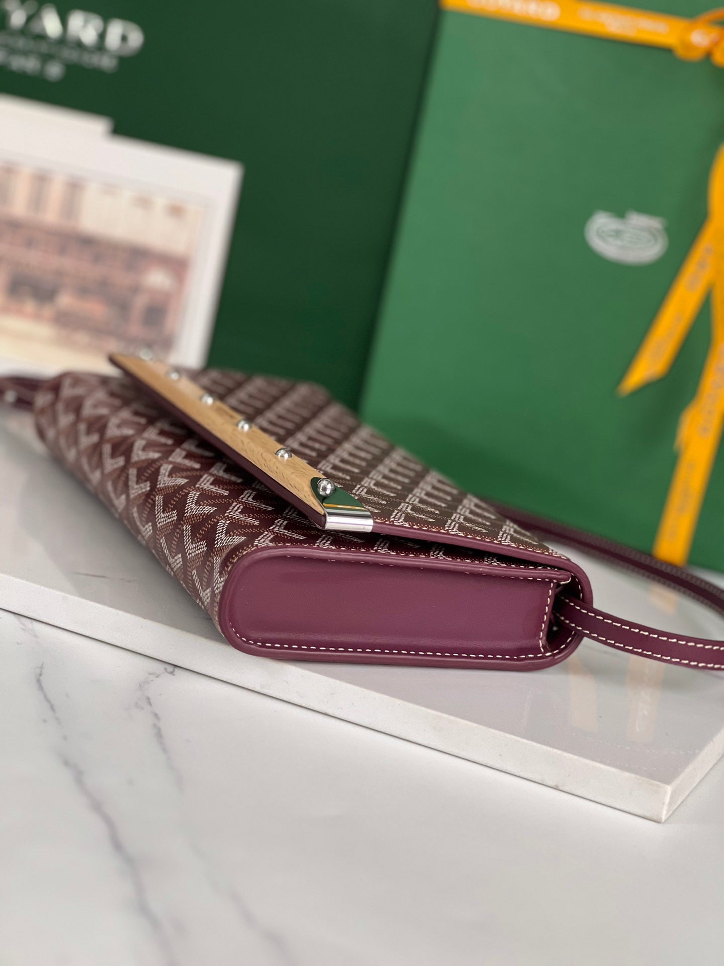POCHETTE MONTE-CARLO PM 25 EN TOILE GOYARDINE VIN ROUGE