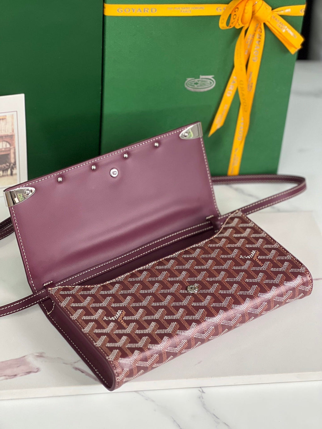 POCHETTE MONTE-CARLO PM 25 EN TOILE GOYARDINE VIN ROUGE