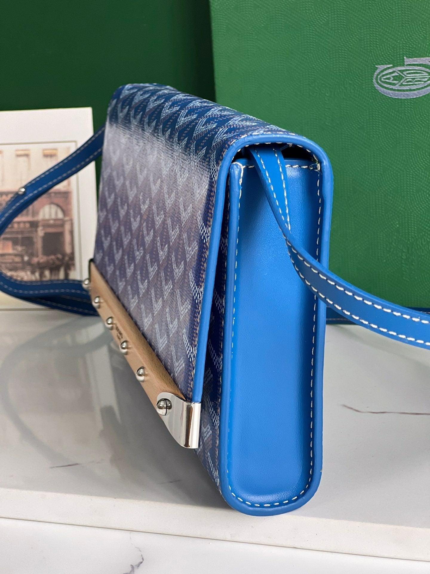 POCHETTE MONTE-CARLO PM 25 EN TOILE GOYARDINE BLEU SAPHIR