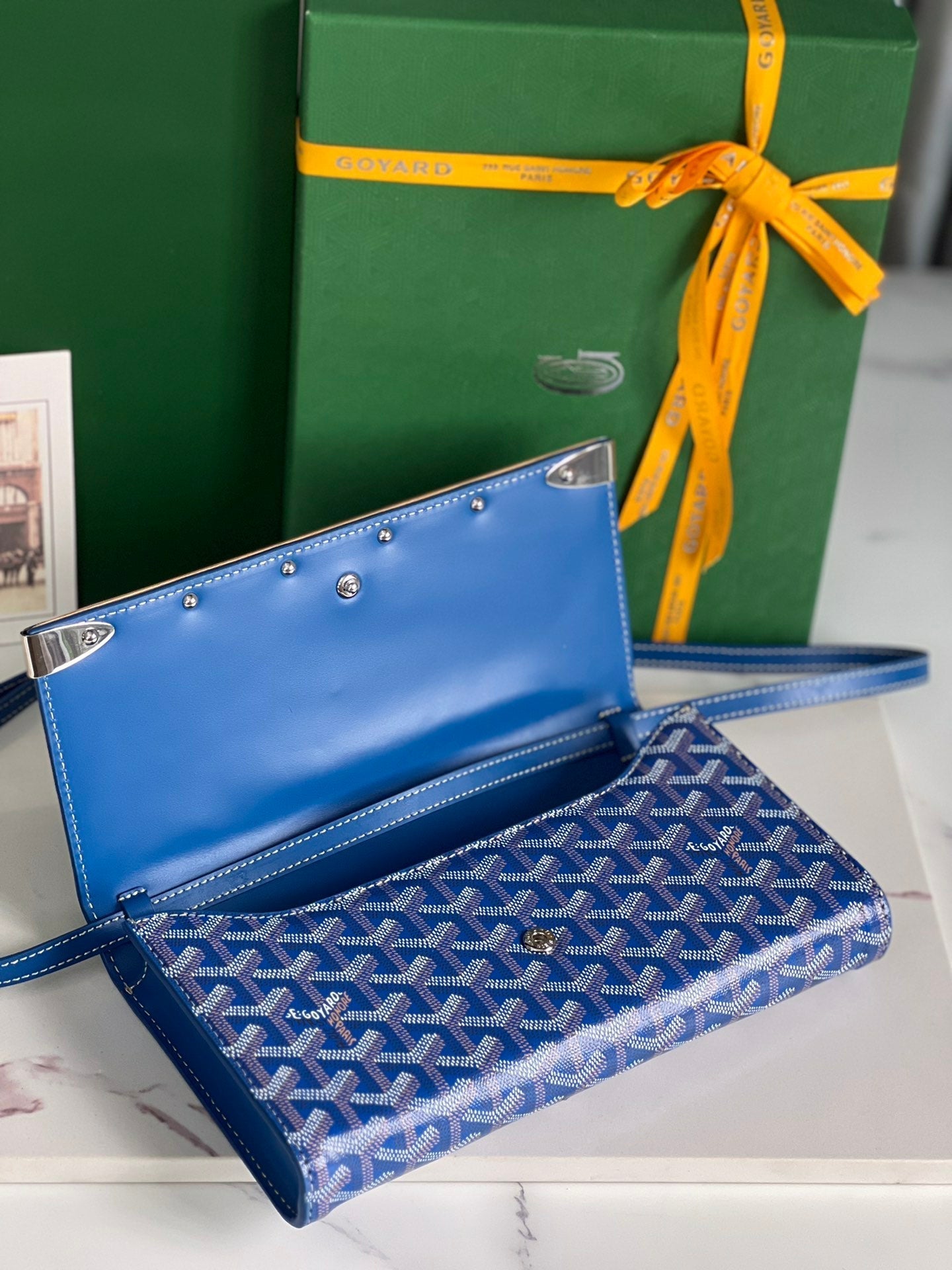 POCHETTE MONTE-CARLO PM 25 EN TOILE GOYARDINE BLEU SAPHIR