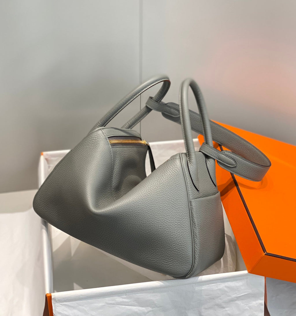 SAC HM LINDY 30 EN CUIR TAURILLON GRIS CLEMENCE