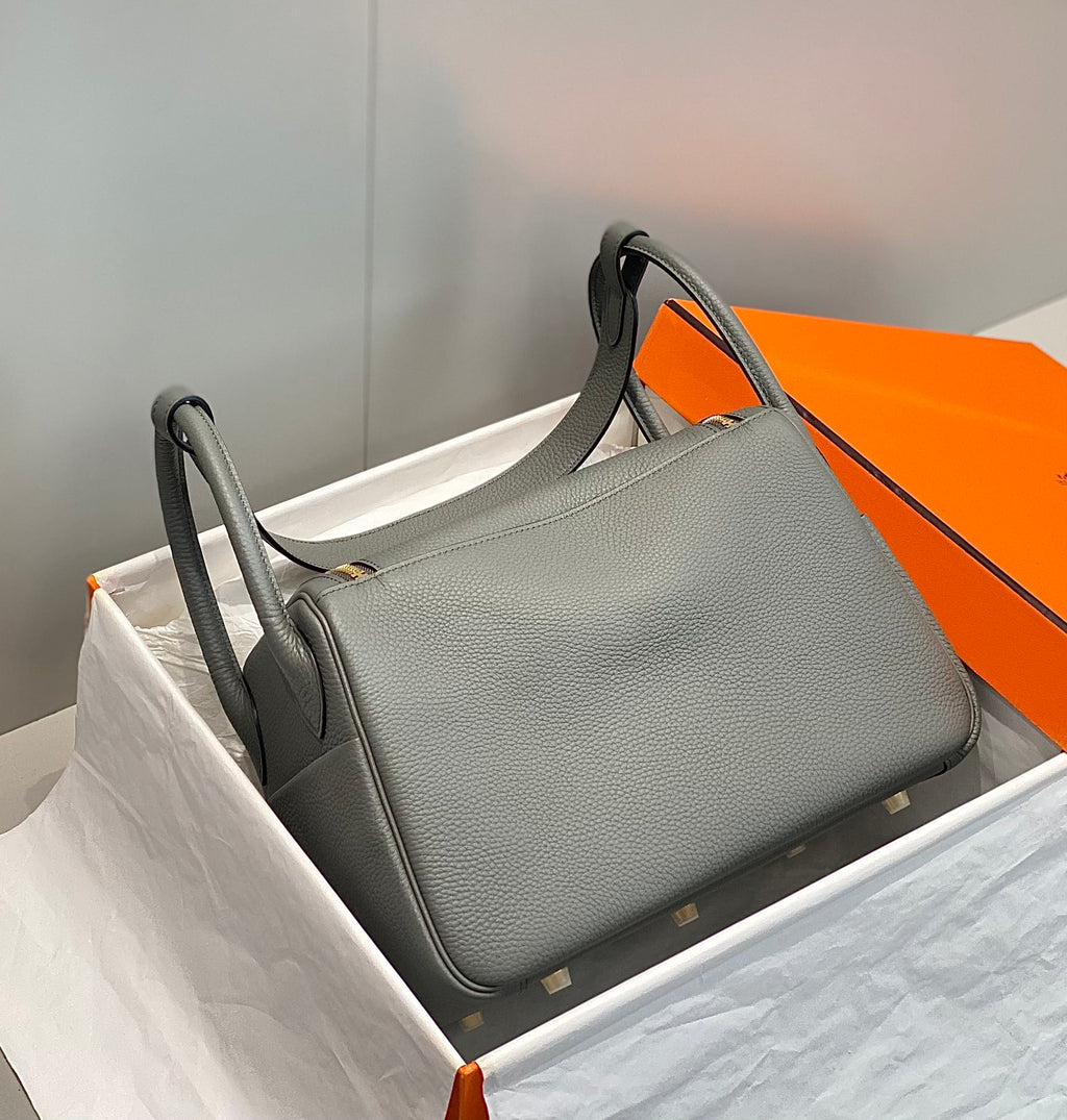 SAC HM LINDY 30 EN CUIR TAURILLON GRIS CLEMENCE