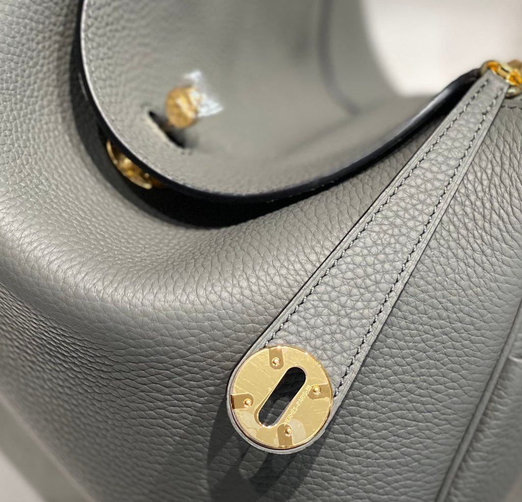 SAC HM LINDY 30 EN CUIR TAURILLON GRIS CLEMENCE