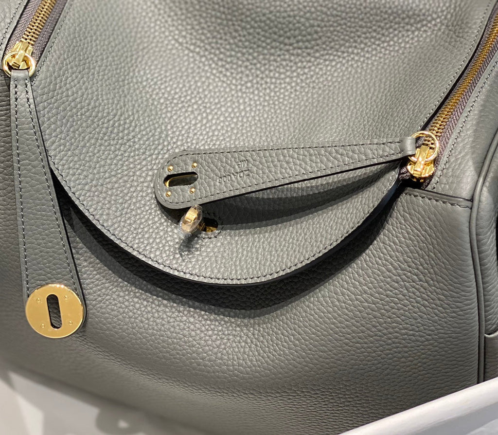 SAC HM LINDY 30 EN CUIR TAURILLON GRIS CLEMENCE