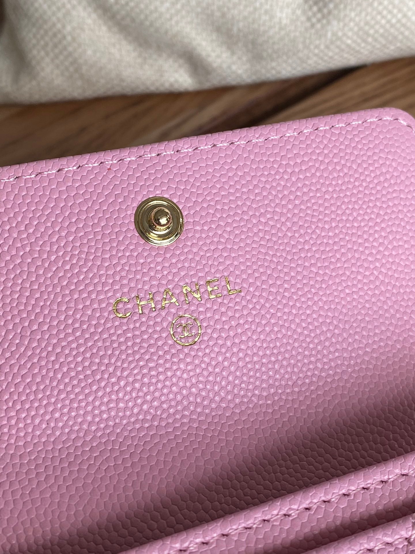 CC SMALL WALLET 11CM PINK CAVIAR LIGHT GOLD HARDWARE