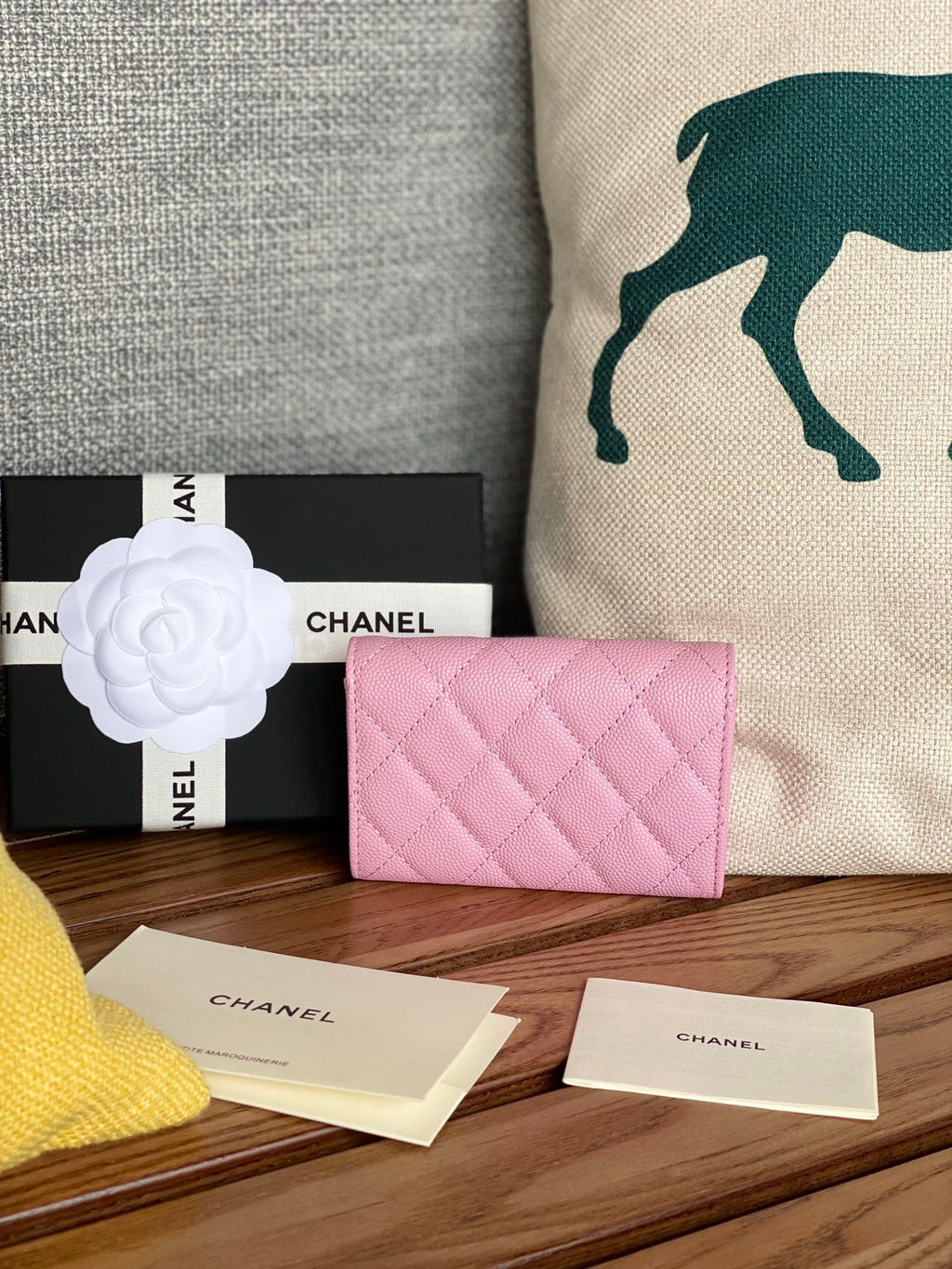 CC SMALL WALLET 11CM PINK CAVIAR LIGHT GOLD HARDWARE