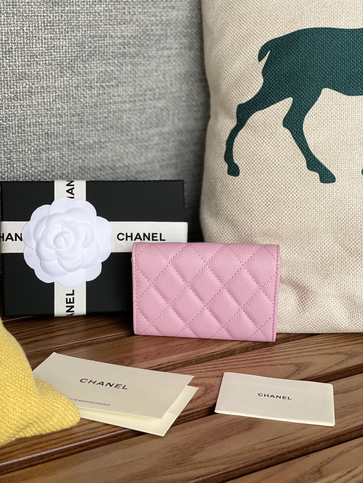 CC SMALL WALLET 11CM PINK CAVIAR LIGHT GOLD HARDWARE