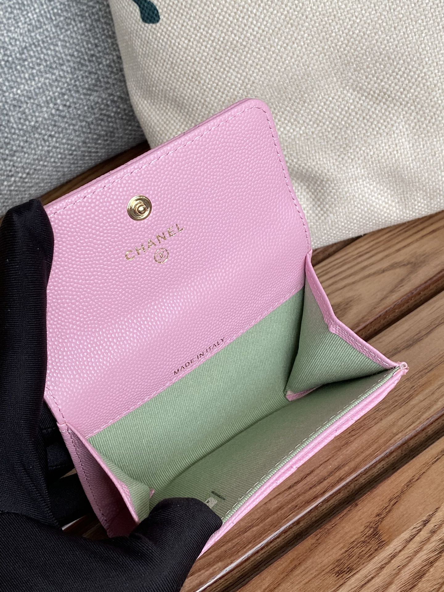 CC SMALL WALLET 11CM PINK CAVIAR LIGHT GOLD HARDWARE